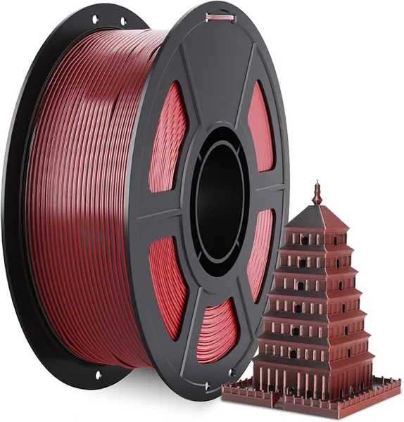 uJoyBio Silk Dual Color Pla Filament, Silk PLA 3D Printer Filament, Shiny Silk Texture, Dimensional Accuracy +/-, 1KG Spool (2.2 lbs), PLA Silk Dual Color (Red Black)