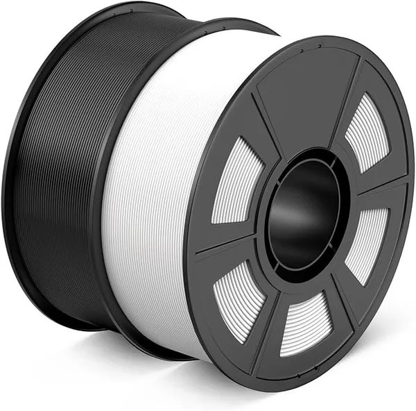 uJoyBio Hyper PLA+ 3D Printer Filament, High Toughness PLA Plus Filament, Enhanced Strength, Compatible with Most FDM 3D Printers, 1kg per Spool, Pack of 2 (Black+Jade White)
