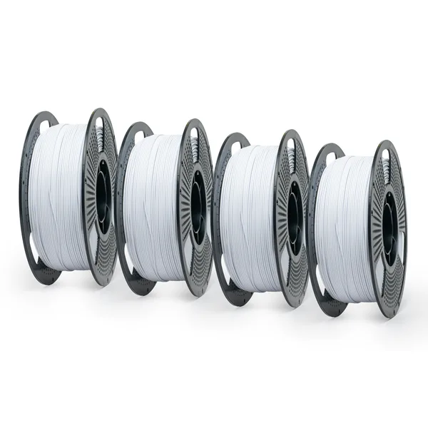 Unveil Form Matte White - Unveil Form Matte PETG Filament 4-Pack (4 × 1kg), With Spools -