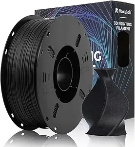 VOXEL VOXELAB Carbon Fiber PETG 3D Printer Filament, PETG Carbon Fiber Black Filament 1KG (2.2 LBS) 1 Spool, 3D Printing Material, Dimensional Accuracy +/-, PETG CF Black