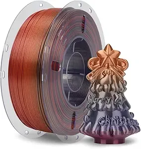 VOXEL VOXELAB Silk PLA Filament, Smooth Color-Changing, Coextrusion Smooth and Shiny Consumable, Rainbow Changeable PLA Filament, 1kg (2.2lbs) for Most FDM 3D Printer,Waltz