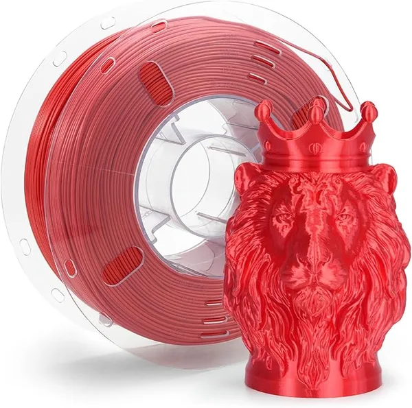 VOXEL VOXELAB Silk+ PLA Filament, Shiny Chrome-Like Finish with Enhanced Layer Adhesion, 1kg (2.2lbs) for Most FDM 3D Printers, Smooth & Flawless Printing(Red)