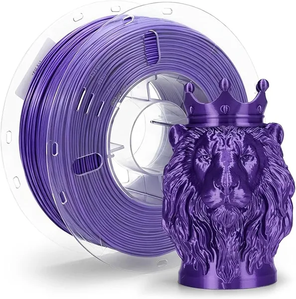 VOXEL VOXELAB Silk+ PLA Filament, Shiny Chrome-Like Finish with Enhanced Layer Adhesion, 1kg (2.2lbs) for Most FDM 3D Printers, Smooth & Flawless Printing(Purple)