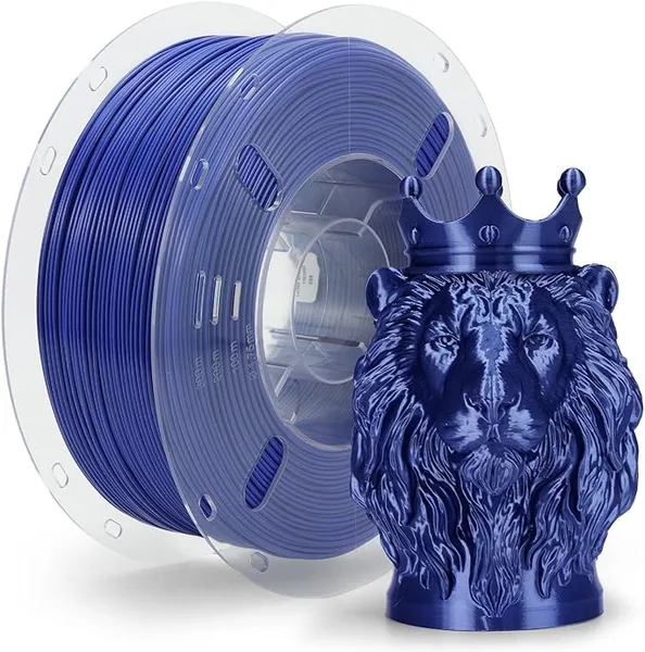 VOXEL VOXELAB Silk+ PLA Filament, Shiny Chrome-Like Finish with Enhanced Layer Adhesion, 1kg (2.2lbs) for Most FDM 3D Printers, Smooth & Flawless Printing(Blue)