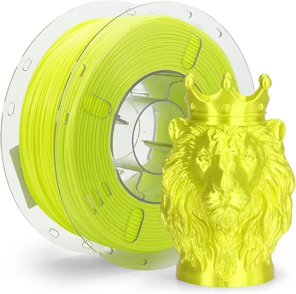 VOXEL VOXELAB Silk+ PLA Filament, Shiny Chrome-Like Finish with Enhanced Layer Adhesion, 1kg (2.2lbs) for Most FDM 3D Printers, Smooth & Flawless Printing(Yellow)