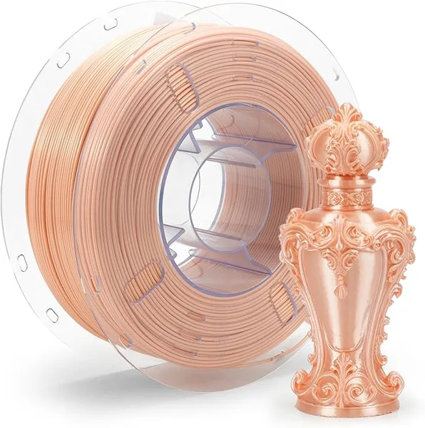 VOXEL VOXELAB Silk+ PLA Filament, Shiny Chrome-Like Finish with Enhanced Layer Adhesion, 1kg (2.2lbs) for Most FDM 3D Printers, Smooth & Flawless Printing(Skin Color)