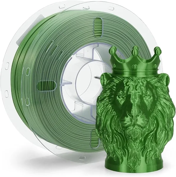 VOXEL VOXELAB Silk+ PLA Filament, Shiny Chrome-Like Finish with Enhanced Layer Adhesion, 1kg (2.2lbs) for Most FDM 3D Printers, Smooth & Flawless Printing(Green)