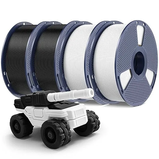 Yoopai PETG Filament, Ultra Tough, Heat Optimized, Odorless, 4kg(8.8lbs) SUNLU PETG 3D Printer Filament, Dimensional Accuracy +/-, Black+Black+White+White