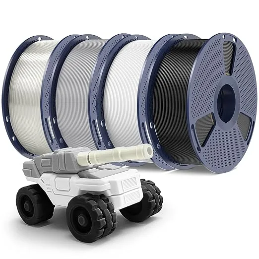 Yoopai PETG Filament, Ultra Tough, Heat Optimized, Odorless, 4kg(8.8lbs) SUNLU PETG 3D Printer Filament, Dimensional Accuracy +/-, Black+White+Grey+Clear