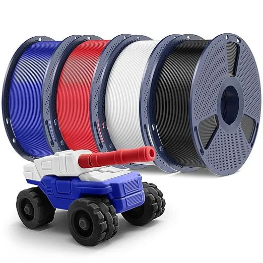 Yoopai PETG Filament, Ultra Tough, Heat Optimized, Odorless, 4kg(8.8lbs) SUNLU PETG 3D Printer Filament, Dimensional Accuracy +/-, Black+White+Red+Blue