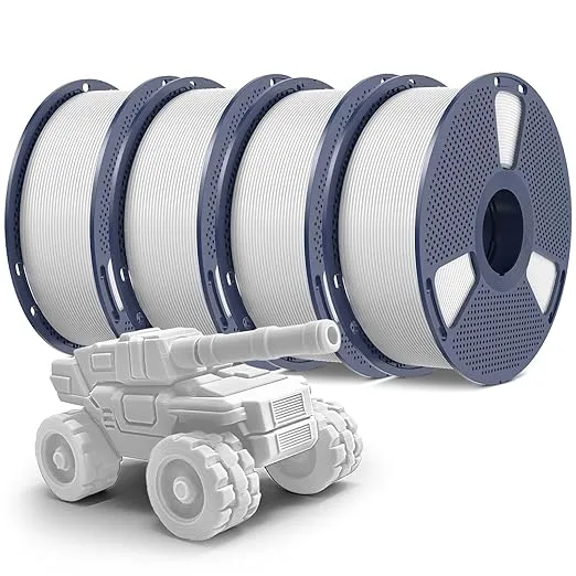 Yoopai PETG Filament, Ultra Tough, Heat Optimized, Odorless, 4kg(8.8lbs) SUNLU PETG 3D Printer Filament, Dimensional Accuracy +/-, White 4 Pack
