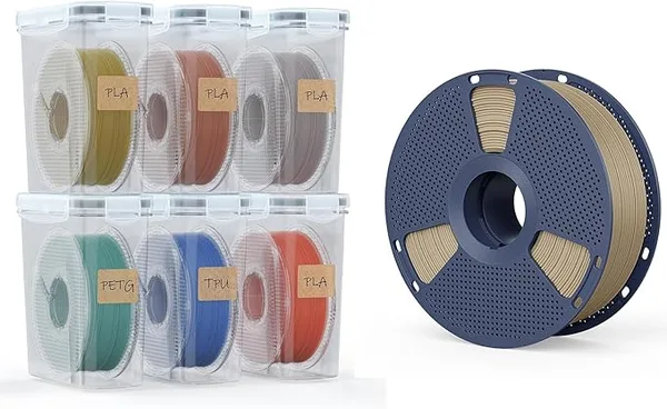 Yoopai Filament Storage Box 6 Pack Plus Matte PLA Filament Oak
