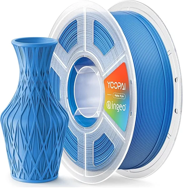 Yoopai PLA+ Matte Filament, Soft Matte Finish, Reduced Layer Lines, 1KG (2.2lbs) 3D Printer PLA Filament, Dimensional Accuracy +/-, Marine Blue