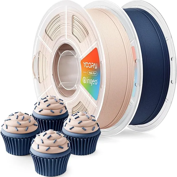 Yoopai YOOPAI PLA+ Matte Filament, 2KG (4.4lbs) 3D Printer Filament, Dimensional Accuracy +/-, Beige+Navy Blue