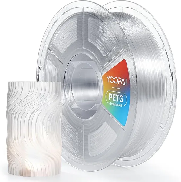Yoopai YOOPAI PETG Filament, High Clarity, Clean Surface, Consistent Printing, 1KG (2.2lbs) 3D Printer Filament, PETG Transparent