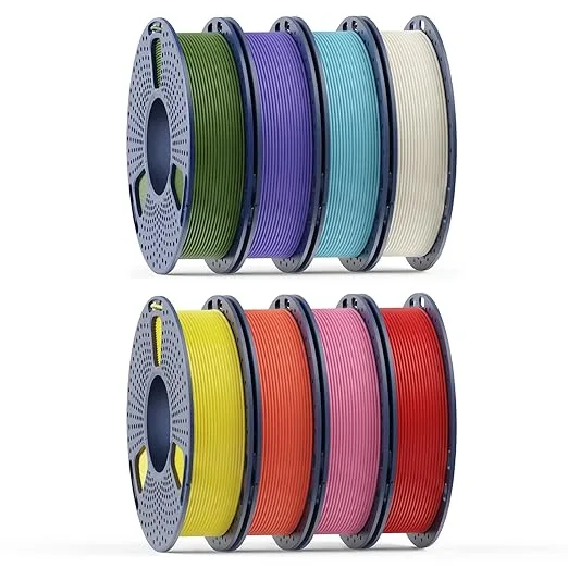 Yoopai 250g Matte PLA Filament Bundle,3D Printer Filament Bundle Multicolor, 250g Spool,8 Rolls, BoneWhite+Red+Yellow+OliveGreen+Blue+Orange+Purple+Pink
