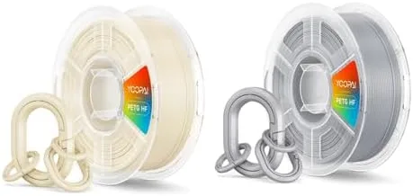 Yoopai PETG Filament High Speed, Low Stringing, High Toughness, Odorless, Better Flow, 1KG (2.2lbs) Rapid 3D Printer Filament, PETG HF Cream & Grey