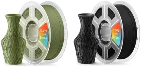 Yoopai Matte PLA+ Dark Green Filament & Matte PLA+ Charcoal Black Filament