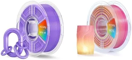 Yoopai PETG HF Filament Purple & YOOPAI PETG Filament Transparent Pink Yellow Gradient