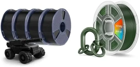 Yoopai PETG Filament Black 4 Pack & PETG HF Filament Forest Green