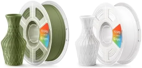 Yoopai Matte PLA+ Dark Green Filament & Matte PLA+ Ivory White Filament
