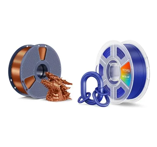 Yoopai SUNLU Silk PLA+ Filament Copper & PETG HF Filament Blue