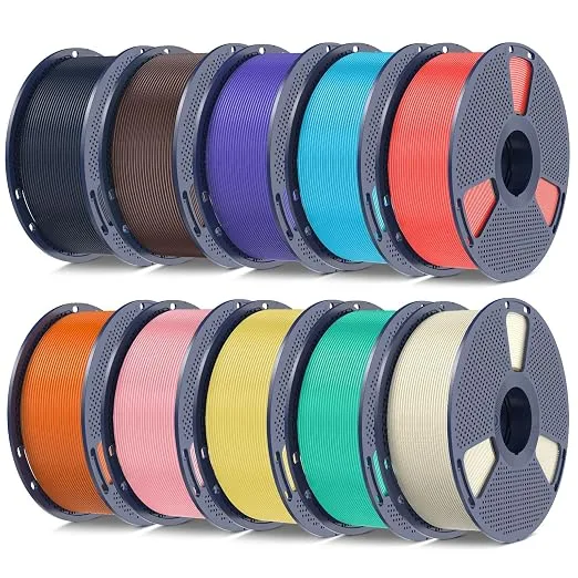 Yoopai PETG Filament, Ultra Tough, Heat Optimized, Odorless (D-petg-10kg-BoneWhite+MintGreen+LemonYellow+Sakura Pink+SunnyOrange+CherryRed+SkyBlue+Chocolate+LavenderPurple+Midnight)
