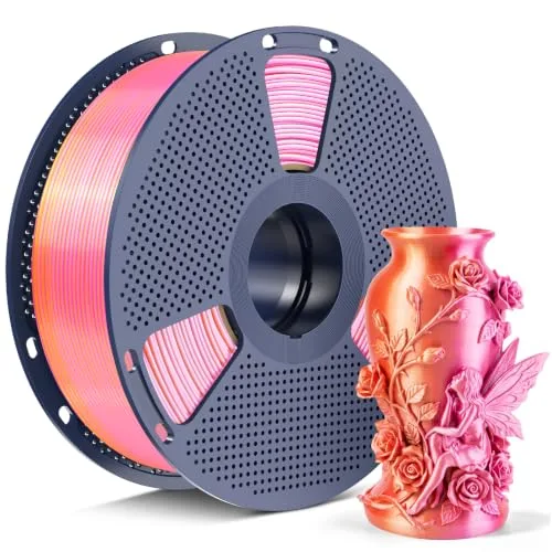 Yoopai SUNLU Silk Dual Color PLA+ Filament, Pink Glod 2-in-1 Coextrusion Filament, Color-Shifting Chrome-Like Shine, Dimensional Accuracy +/-, 1kg Reusable Spool (2.2lbs)