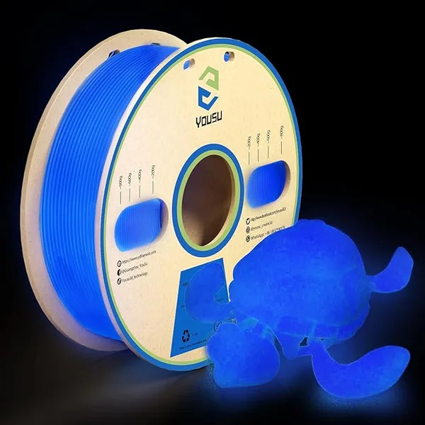 Yousu YOUSU 3D Printer Filament PLA Filament Glow in Dark PLA Filament for 3D Printing Filament 1kg(2.2lbs) Spool,Blue