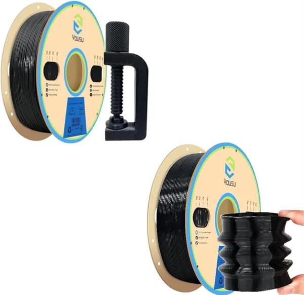 Yousu YOUSU Polypropylene PP Filament Black + Flexible 95A TPU Filament Black