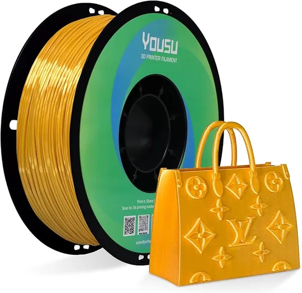 Yousu YOUSU Silk TPU Filament,3D Printer Filament TPU95A Flexible Soft Rubber, 1kg Spool (2.2 lbs), Dimensional Accuracy +/-,Silk TPU Gold
