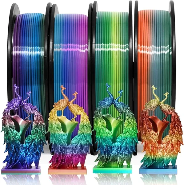 Yousu YOUSU 3D Printer Filament Galaxy PLA Filament Rainbow PLA Filament Multi Color 250g*4 Color Pack