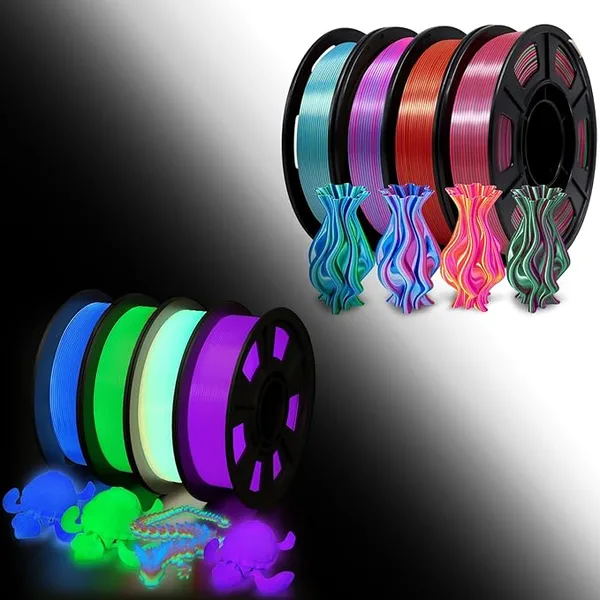Yousu YOUSU 3D Printer Filament Glow in the Dark PLA Bundle Silk PLA Dual Color PLA.