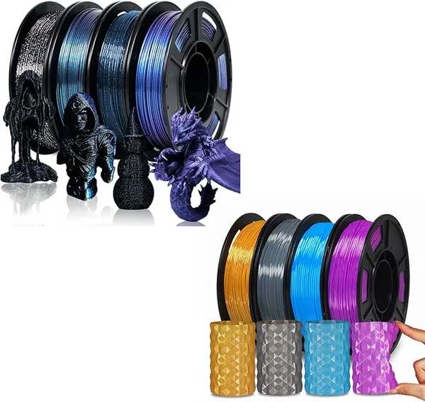 Yousu YOUSU 95A TPU 3D Printing Flexible Filament 4x250g+ Galaxy Glow Dark PETG Filament 4x250g，Total 8x250g