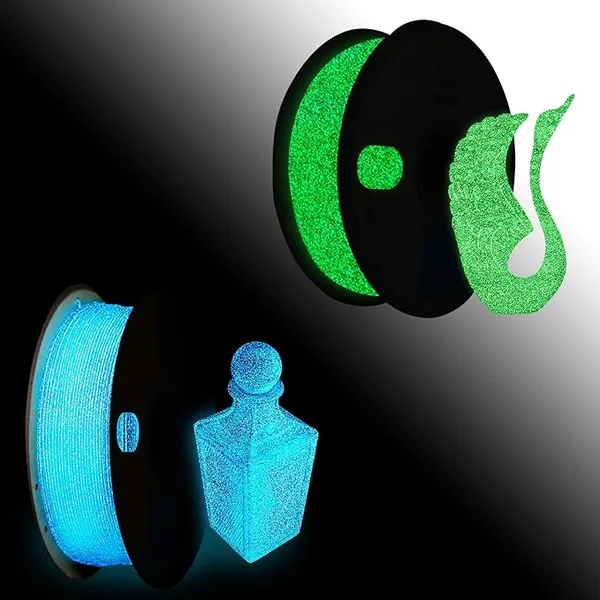 Yousu YOUSU 3D Printer Filament, Glow in The Dark PLA Blue &Green 2kg Spool.