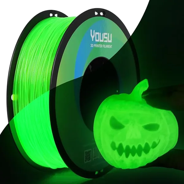 Yousu YOUSU 95A TPU 3D Printer Filament, TPU Glow in Dark Filament Green Felxible Filament,1kg Spool.