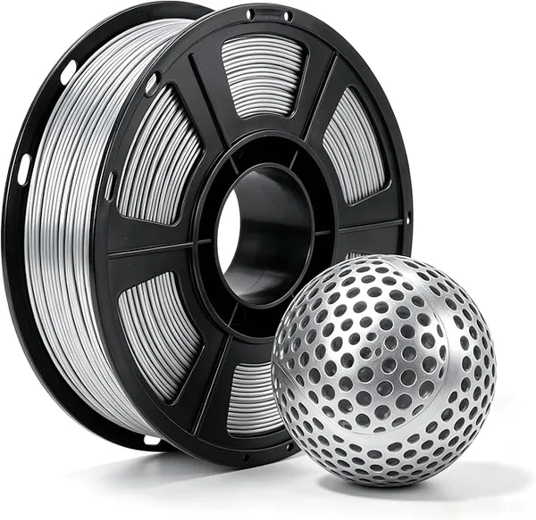 Yousu Silk TPU Filament 250g (0.55lbs), 95A Flexible 3D Printing Filament with High Elasticity, Neatly Wound & Moistureproof, Silver