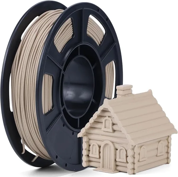 Yousu Real Wood Fiber PLA 3D Printer Filament, 250g Spool, Natural Wood Tone Dimensional Accuracy +/-, Matte Wood Finish, Compatible with Most FDM 3D Printers