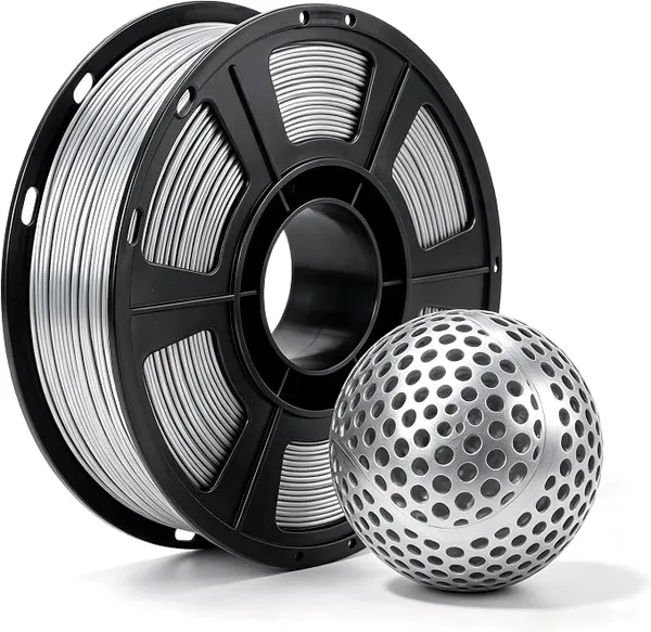 Yousu Silk TPU Filament Silver 250g (0.55lbs), 95A Flexible 3D Printer Filament with High Elasticity, Neatly Wound & Moistureproof, Fit for Most FDM 3D Printers