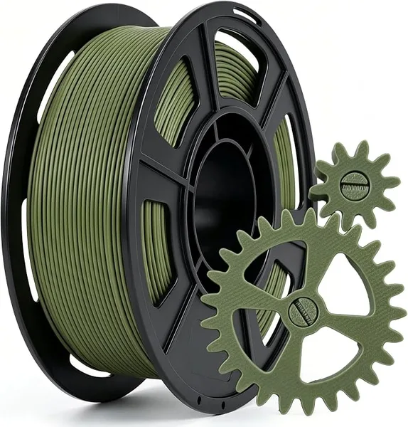 Yousu Carbon Fiber PLA Filament, 250g Sample Spool, Army Green 3D Printer Filament for High-Stiffness Functional Parts, Prototyping & Mechanical Components, Dimensional Accuracy +/-