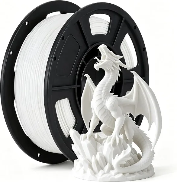 Yousu Matte PLA Filament 250g 3D Printer Filament, ± Dimensional Accuracy, Bubble-Free Matte PLA for FDM 3D Printers, Ideal for Professional Prototypes & Home Decor, White