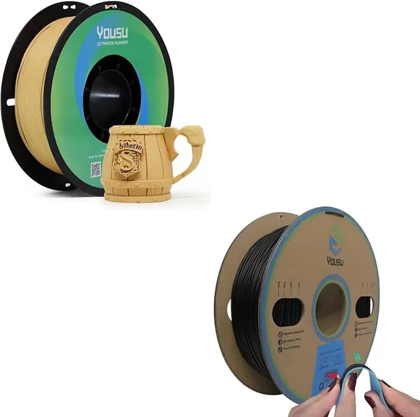 Yousu YOUSU Matte PLA Filament 1KG Light Brown and Conductive pla 1KG