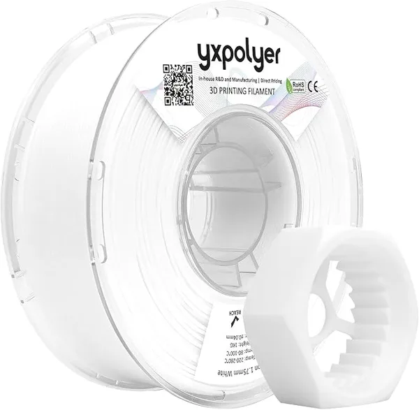 YXPOLYER YXPOLYER Nylon Filament PA6 White Easy PA 3D Printing Filament 1kg | Easy to Print, AMS Compatible Spool, Engineering-grade, Low Warp, FDM Printer, Pre-dried, High Speed Low Temp Printing