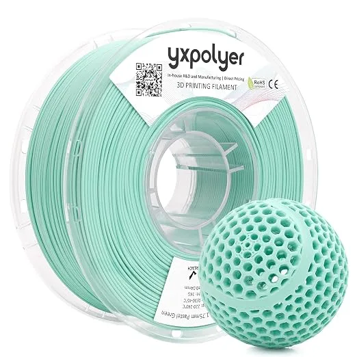 YXPOLYER YXPOLYER Flexible PLA Food-Safe 92A Soft PLA 3D Printer Filament 1KG for Printing Dog Chew Toys and Highly Elastic Bouncy Airless Basketball Pet Ball, Mint Green