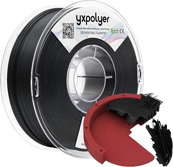 YXPOLYER YXPOLYER Breakaway Support Filament 1kg Black with Heat-Resistant Reusable AMS-Compatible Spool, Solvent-Free Support Material for Nylon, PA-CF, PPS, PC-CF, and More Engineering-Grade Filament