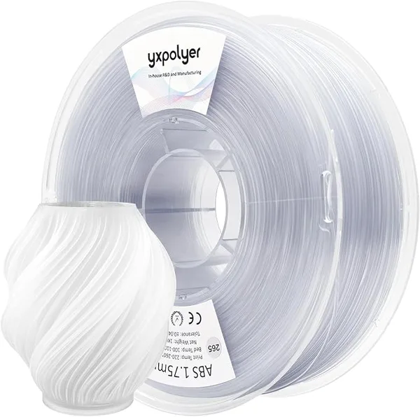 YXPOLYER YXPOLYER Clear ABS Filament Transparent 3D Printer Filament 1kg | Low Odor, Indoor-Friendly for Enclosed Printers, AMS-Compatible, High Speed Easy Printing for Beginners