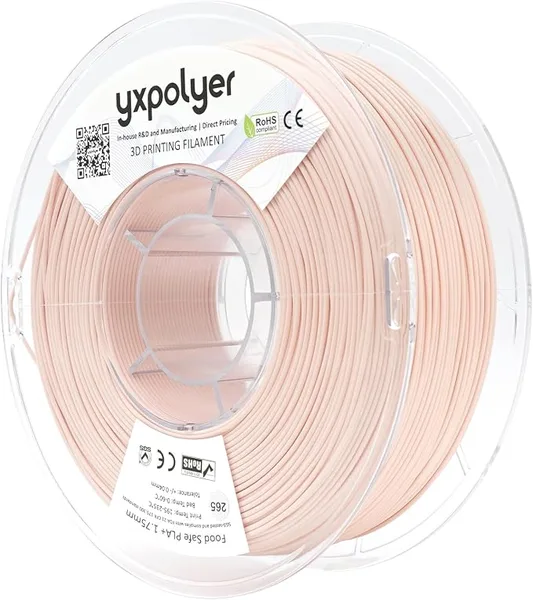 YXPOLYER YXPOLYER PLA Plus 3D Printer Filament Food Grade PLA+ Peach Pink 1kg |, FDA Compliant Food Safe, Beginner-Friendly, Thougher than Regular PLA, AMS Compatible,Easy Printing,FDM Printers
