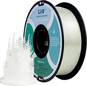 ZIRO ZIRO Glitter PLA Filament, 3D Printer Filament Shiny Sparkle pla with Glitter, Twinkle Series 1.75 1kg/2.2lbs Translucent Spool, Fit Most FDM 3D Printers, Twinkling Transparent