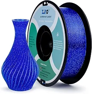 ZIRO ZIRO Glitter PLA Filament, Sparkle Translucent 3D Printer Filament, Twinkle Series 2.2lbs Spool, Neatly Wound, Fit Most FDM 3D Printers, Twinkling Blue