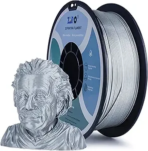 ZIRO ZIRO PLA Metal Filament,3D Printer Filament PLA PRO Metal Silver 1.75 1KG(2.2lbs), Dimensional Accuracy +/-，Silver